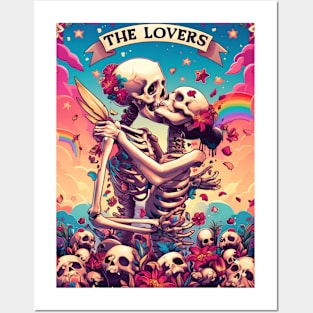 "The Lovers" Skeleton Tarot Card Posters and Art